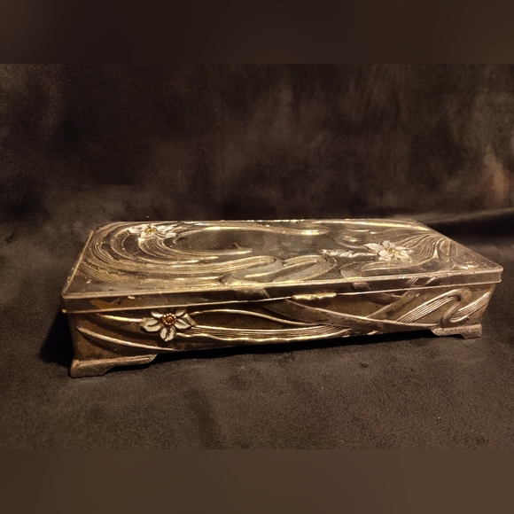 Unbranded Other - Victorian HEAVY Victor Silver, Silver Plate  High Relief Jewelry Casket c.1880